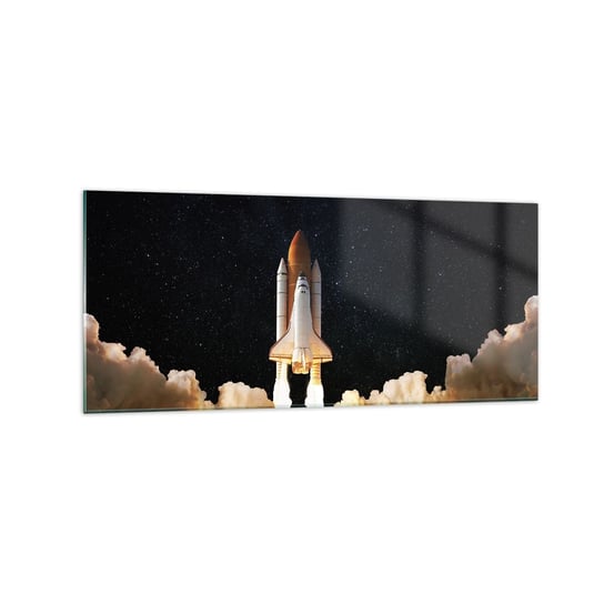 Obraz na szkle - Ad astra! - 120x50cm - Kosmos Astronomia Statek Kosmiczny - Nowoczesny szklany obraz na ścianę do salonu do sypialni ARTTOR ARTTOR