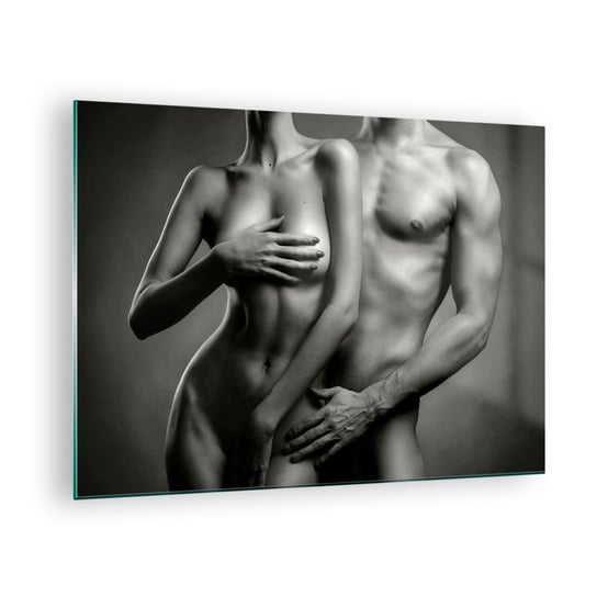 Obraz na szkle - Adam i Ewa - 70x50cm - Kobieta Mężczyzna Ciało - Nowoczesny szklany obraz do salonu do sypialni ARTTOR ARTTOR