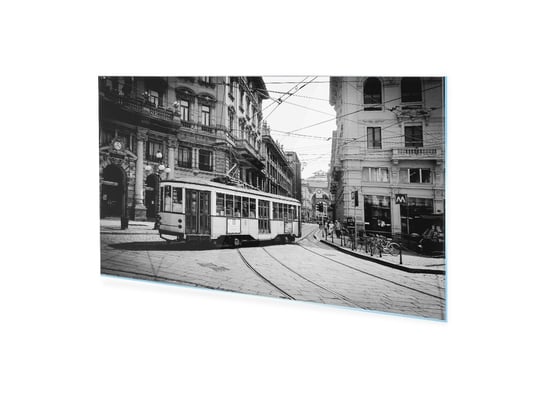 Obraz na szkle akrylowym HOMEPRINT Czarno-białe miasto Milan 100x50 cm HOMEPRINT