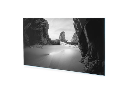 Obraz Na Szkle Akrylowym Homeprint Czarno-Białe Wybrzeże Oceanu 100X50 Cm HOMEPRINT