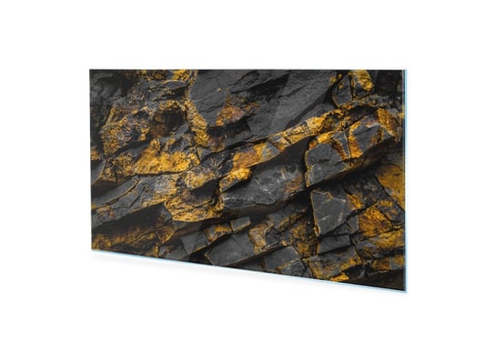 Obraz na szkle akrylowym HOMEPRINT Czarno-złote skały 120x60 cm HOMEPRINT