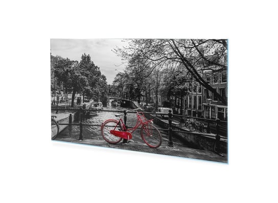 Obraz Na Szkle Akrylowym Homeprint Czerwony Rower Na Moście 100X50 Cm HOMEPRINT