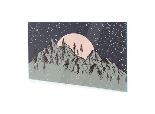 Obraz Na Szkle Akrylowym Homeprint Gór W Okresie Zimowym,Pełnia 140X70 Cm HOMEPRINT
