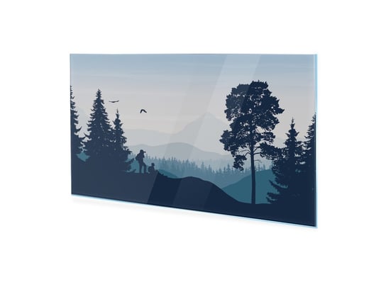 Obraz Na Szkle Akrylowym Homeprint Górski Krajobraz Z Ludźmi 100X50 Cm HOMEPRINT