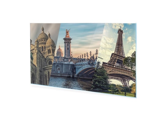 Obraz na szkle akrylowym HOMEPRINT Kolaż zabytków w Paryżu 100x50 cm HOMEPRINT