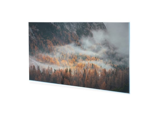 Obraz na szkle akrylowym HOMEPRINT Mglisty leśny poranek, Alpy 140x70 cm HOMEPRINT