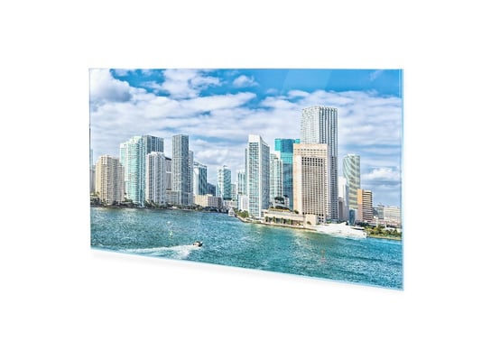 Obraz Na Szkle Akrylowym Homeprint Panorama Miami, Jacht 100X50 Cm HOMEPRINT