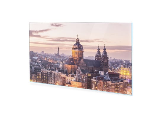 Obraz Na Szkle Akrylowym Homeprint Panoramę Centrum Amsterdamu 140X70 Cm HOMEPRINT