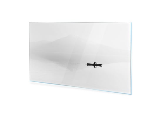 Obraz na szkle akrylowym HOMEPRINT Rybak na mglistym jeziorze 100x50 cm HOMEPRINT