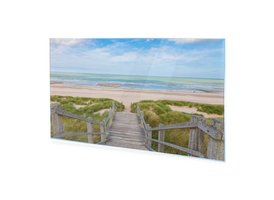 Obraz na szkle akrylowym HOMEPRINT Schody na plażę, Belgia 120x60 cm HOMEPRINT
