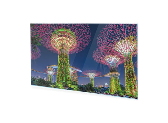 Obraz Na Szkle Akrylowym Homeprint Singapur Nocą 140X70 Cm HOMEPRINT
