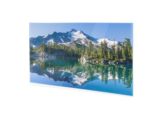 Obraz Na Szkle Akrylowym Homeprint Wulkaniczna Góra Nad Jeziorem 120X60 Cm HOMEPRINT