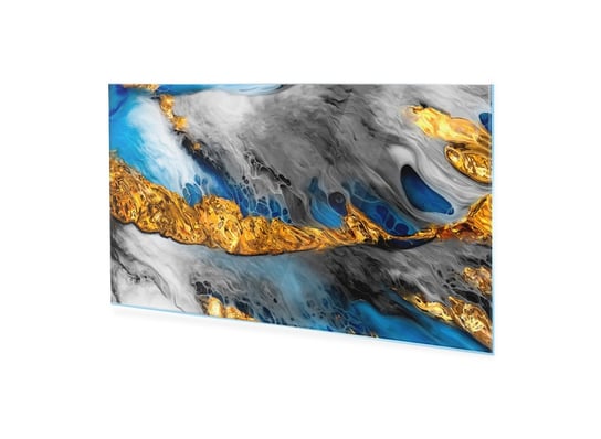 Obraz na szkle akrylowym HOMEPRINT Złoto niebiesko szary marmur 125x50 cm HOMEPRINT