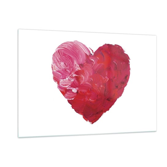 Obraz na szkle - All you need is love - 120x80cm - Abstrakcja Czerwone Serce Symbol Miłości - Nowoczesny szklany obraz na ścianę do salonu do sypialni ARTTOR ARTTOR