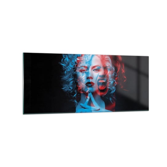 Obraz na szkle - Alter ego - 120x50cm - Abstrakcja Kobieta Twarz Kobiety - Nowoczesny szklany obraz na ścianę do salonu do sypialni ARTTOR ARTTOR