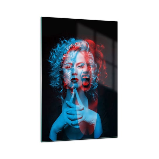Obraz na szkle - Alter ego - 80x120cm - Abstrakcja Kobieta Twarz Kobiety - Nowoczesny szklany obraz na ścianę do salonu do sypialni ARTTOR ARTTOR