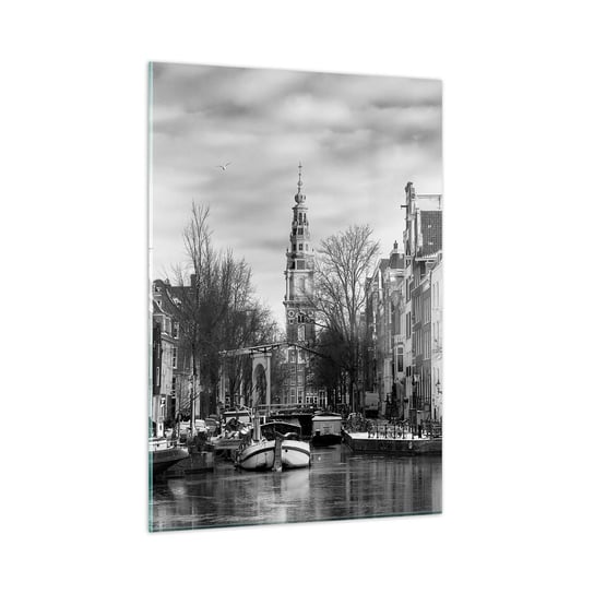 Obraz na szkle - Amsterdamskie klimaty - 50x70cm - Miasto Amsterdam Architektura - Nowoczesny szklany obraz do salonu do sypialni ARTTOR ARTTOR