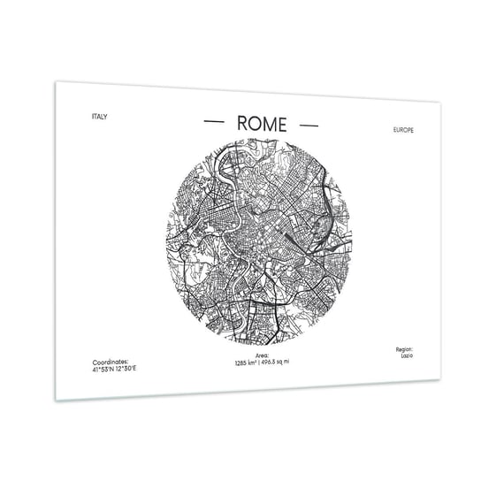 Obraz na szkle - Anatomia Rzymu - 100x70cm - Mapa Rzym Włochy - Nowoczesny foto szklany obraz do salonu do sypialni ARTTOR ARTTOR