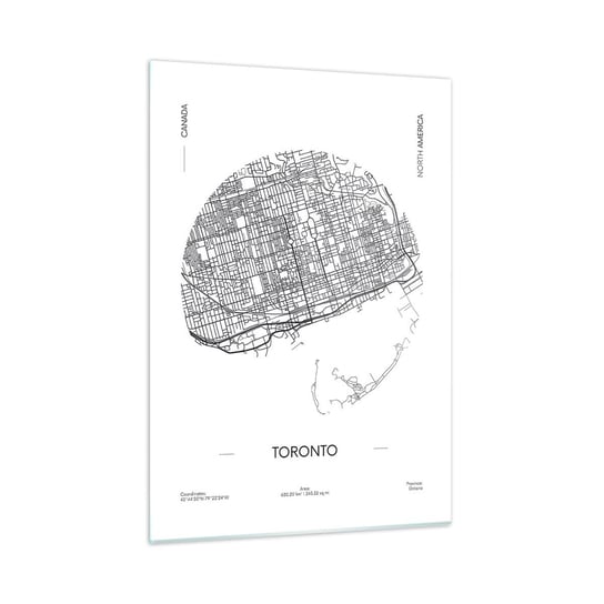 Obraz na szkle - Anatomia Toronto - 50x70cm - Mapa Toronto Kanada - Nowoczesny szklany obraz do salonu do sypialni ARTTOR ARTTOR