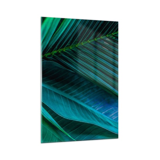 Obraz na szkle - Anatomia zieleni - 80x120cm - Zielone Liście Roślina Tropikalna Natura - Nowoczesny szklany obraz na ścianę do salonu do sypialni ARTTOR ARTTOR