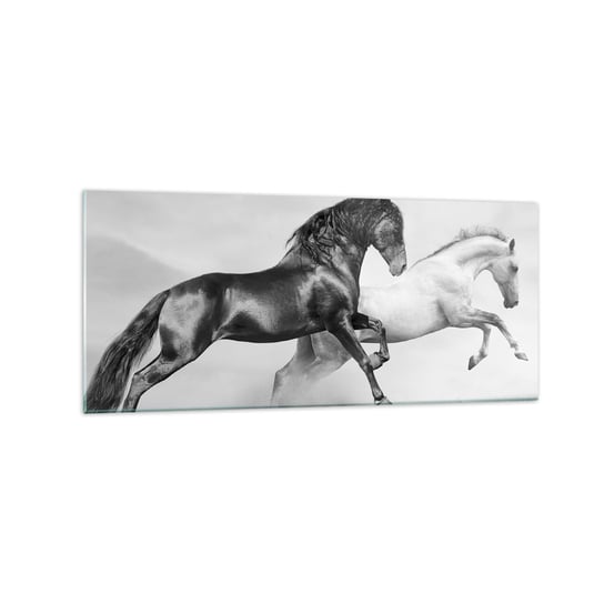 Obraz na szkle - Anioły i demony - 120x50cm - Zwierzęta Konie Natura - Nowoczesny szklany obraz na ścianę do salonu do sypialni ARTTOR ARTTOR