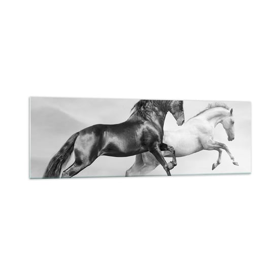 Obraz na szkle - Anioły i demony - 160x50cm - Zwierzęta Konie Natura - Nowoczesny foto szklany obraz do salonu do sypialni ARTTOR ARTTOR