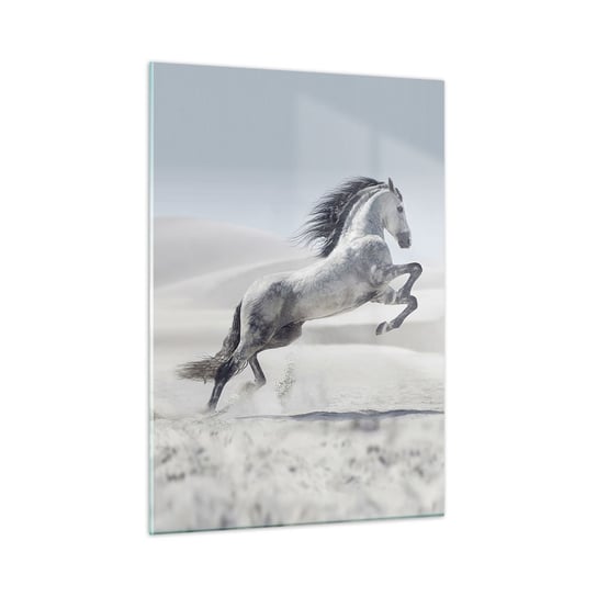 Obraz na szkle - Arabski książę - 50x70cm - Zwierzęta Koń Koń W Galopie - Nowoczesny szklany obraz do salonu do sypialni ARTTOR ARTTOR