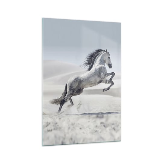Obraz na szkle - Arabski książę - 70x100cm - Zwierzęta Koń Koń W Galopie - Nowoczesny foto szklany obraz do salonu do sypialni ARTTOR ARTTOR