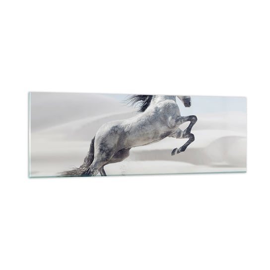 Obraz na szkle - Arabski książę - 90x30cm - Zwierzęta Koń Koń W Galopie - Nowoczesny szklany obraz do salonu do sypialni ARTTOR ARTTOR