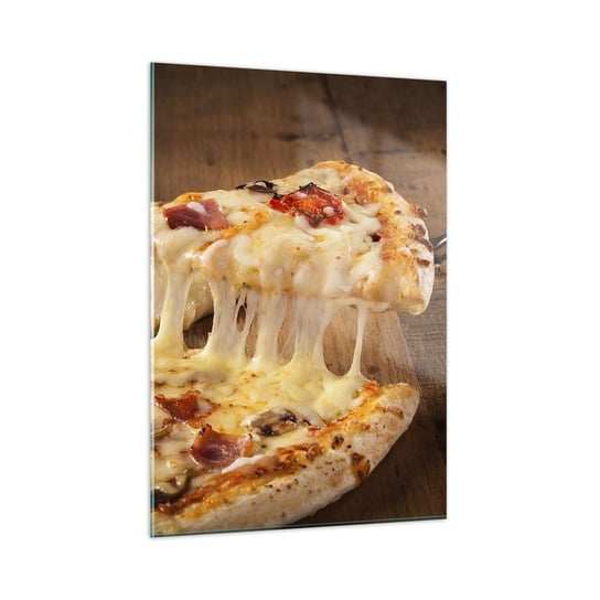 Obraz na szkle - Arcydzieło sztuki włoskiej - 50x70cm - Gastronomia Pizza Włochy - Nowoczesny szklany obraz do salonu do sypialni ARTTOR ARTTOR