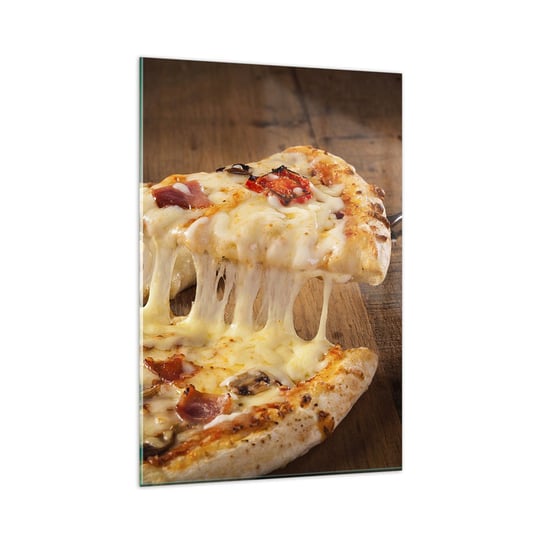 Obraz na szkle - Arcydzieło sztuki włoskiej - 80x120cm - Gastronomia Pizza Włochy - Nowoczesny szklany obraz na ścianę do salonu do sypialni ARTTOR ARTTOR