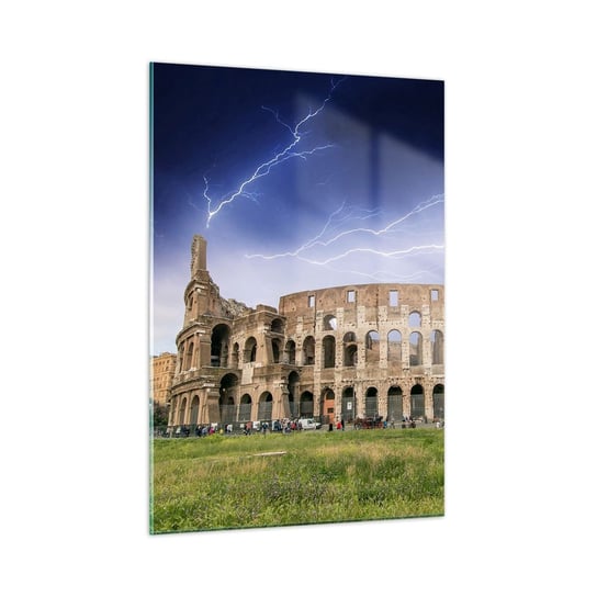 Obraz na szkle - Arena walki - 50x70cm - Architektura Rzym Koloseum - Nowoczesny szklany obraz do salonu do sypialni ARTTOR ARTTOR
