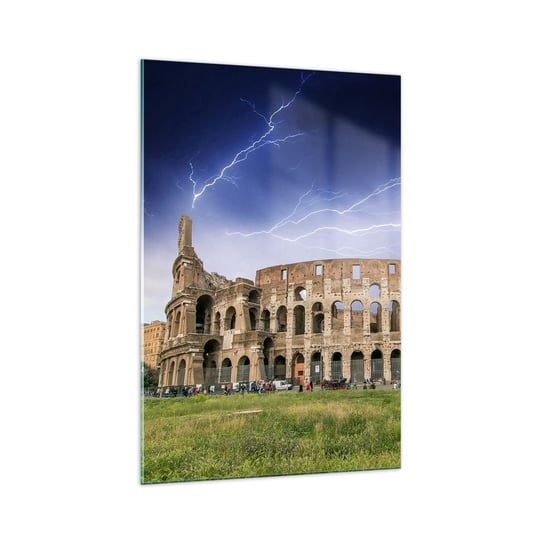 Obraz na szkle - Arena walki - 70x100cm - Architektura Rzym Koloseum - Nowoczesny foto szklany obraz do salonu do sypialni ARTTOR ARTTOR