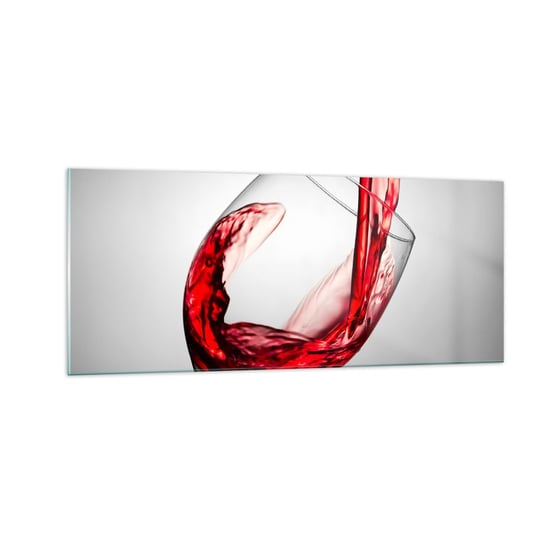 Obraz na szkle - Barwa - ruch - dźwięk - 100x40cm - Kieliszek Do Wina Czerwone Wino Gastronomia - Nowoczesny foto szklany obraz do salonu do sypialni ARTTOR ARTTOR