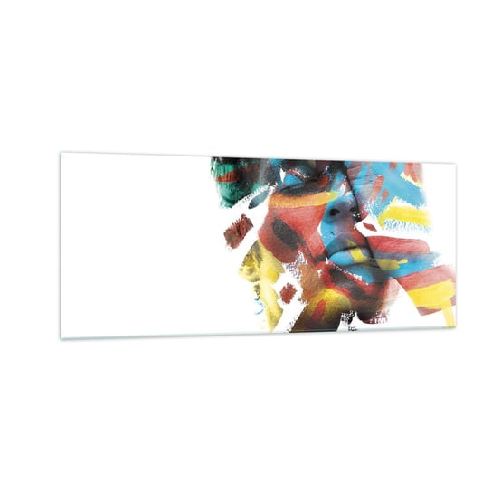 Obraz na szkle - Barwna osobowość - 100x40cm - Abstrakcja Sztuka Grafika - Nowoczesny foto szklany obraz do salonu do sypialni ARTTOR ARTTOR