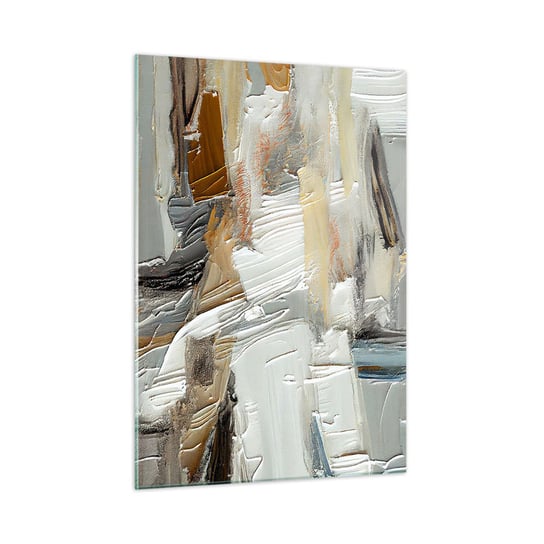Obraz na szkle - Barwne nawarstwienia - 50x70cm - Sztuka Farba Malarstwo - Nowoczesny szklany obraz do salonu do sypialni ARTTOR ARTTOR