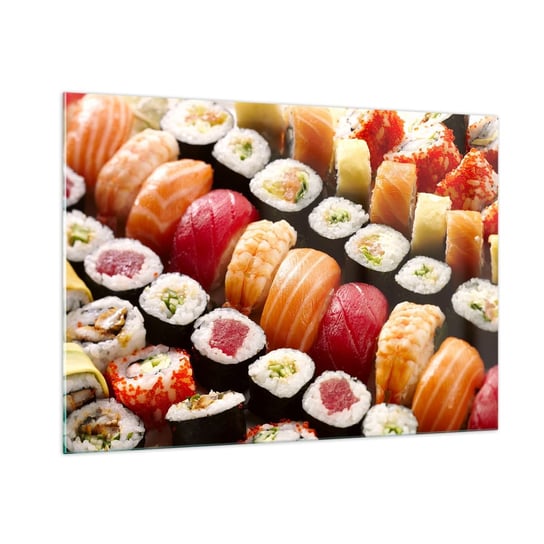 Obraz na szkle - Barwy i smaki Azji - 100x70cm - Gastronomia Sushi Azja - Nowoczesny foto szklany obraz do salonu do sypialni ARTTOR ARTTOR