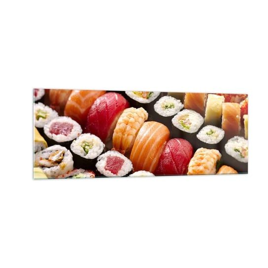 Obraz na szkle - Barwy i smaki Azji - 140x50cm - Gastronomia Sushi Azja - Nowoczesny szklany obraz do salonu do sypialni ARTTOR ARTTOR