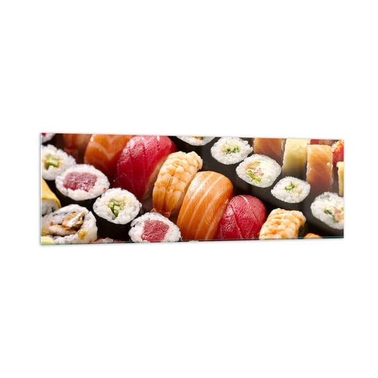 Obraz na szkle - Barwy i smaki Azji - 160x50cm - Gastronomia Sushi Azja - Nowoczesny foto szklany obraz do salonu do sypialni ARTTOR ARTTOR