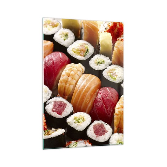 Obraz na szkle - Barwy i smaki Azji - 80x120cm - Gastronomia Sushi Azja - Nowoczesny szklany obraz na ścianę do salonu do sypialni ARTTOR ARTTOR
