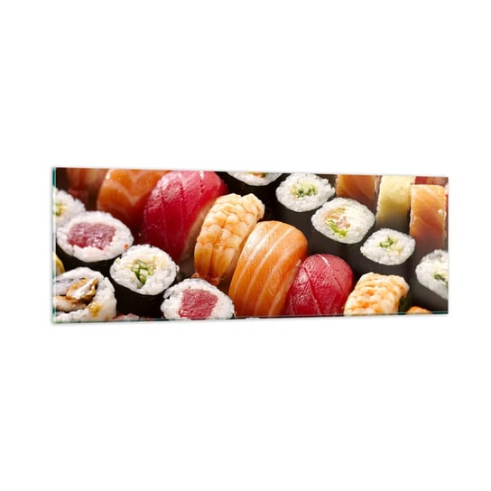 Obraz na szkle - Barwy i smaki Azji - 90x30cm - Gastronomia Sushi Azja - Nowoczesny szklany obraz do salonu do sypialni ARTTOR ARTTOR