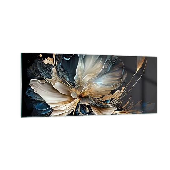 Obraz na szkle - Baśniowy kwiat paproci - 100x40cm - Kwiat Botanika Art Deco - Nowoczesny foto szklany obraz do salonu do sypialni ARTTOR ARTTOR