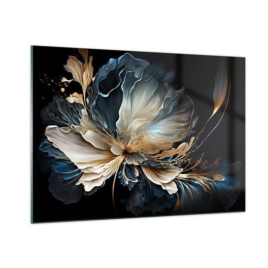 Obraz na szkle - Baśniowy kwiat paproci - 100x70cm - Kwiat Botanika Art Deco - Nowoczesny foto szklany obraz do salonu do sypialni ARTTOR ARTTOR