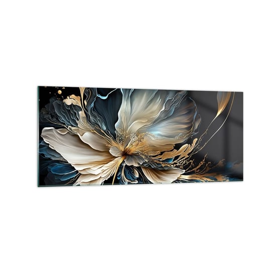 Obraz na szkle - Baśniowy kwiat paproci - 120x50cm - Kwiat Botanika Art Deco - Nowoczesny szklany obraz na ścianę do salonu do sypialni ARTTOR ARTTOR