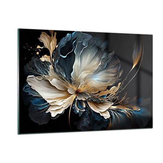 Obraz na szkle - Baśniowy kwiat paproci - 120x80cm - Kwiat Botanika Art Deco - Nowoczesny szklany obraz na ścianę do salonu do sypialni ARTTOR ARTTOR