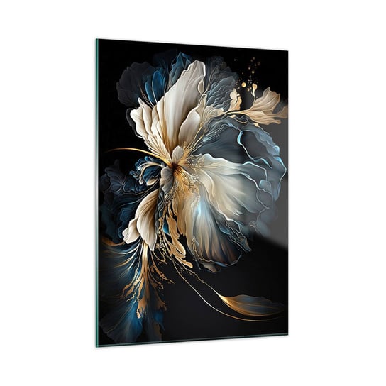 Obraz na szkle - Baśniowy kwiat paproci - 50x70cm - Kwiat Botanika Art Deco - Nowoczesny szklany obraz do salonu do sypialni ARTTOR ARTTOR