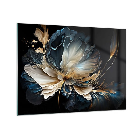 Obraz na szkle - Baśniowy kwiat paproci - 70x50cm - Kwiat Botanika Art Deco - Nowoczesny szklany obraz do salonu do sypialni ARTTOR ARTTOR