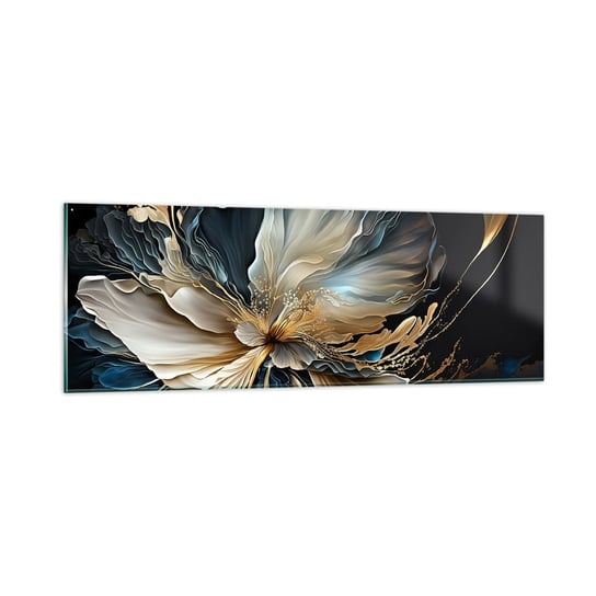 Obraz na szkle - Baśniowy kwiat paproci - 90x30cm - Kwiat Botanika Art Deco - Nowoczesny szklany obraz do salonu do sypialni ARTTOR ARTTOR