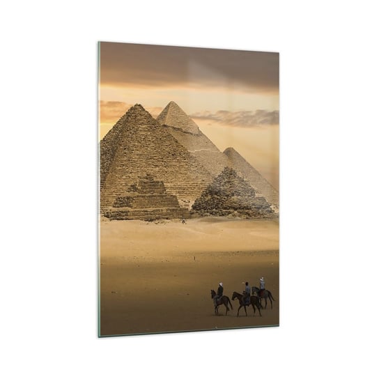 Obraz na szkle - Bez zmian od tysięcy lat - 70x100cm - Architektura Egipt Piramidy - Nowoczesny foto szklany obraz do salonu do sypialni ARTTOR ARTTOR