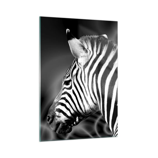 Obraz na szkle - Białe jest białe, a czarne jest czarne - 50x70cm - Zebra Czarno-Biały Zwierzęta - Nowoczesny szklany obraz do salonu do sypialni ARTTOR ARTTOR